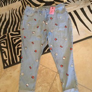 Her Universe Hello Kitty print  Jeans size 16 New